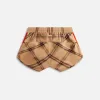 adidas Originals by Wales Bonner Checkered Shorts - Sand / Scarlet Red sold by Kith