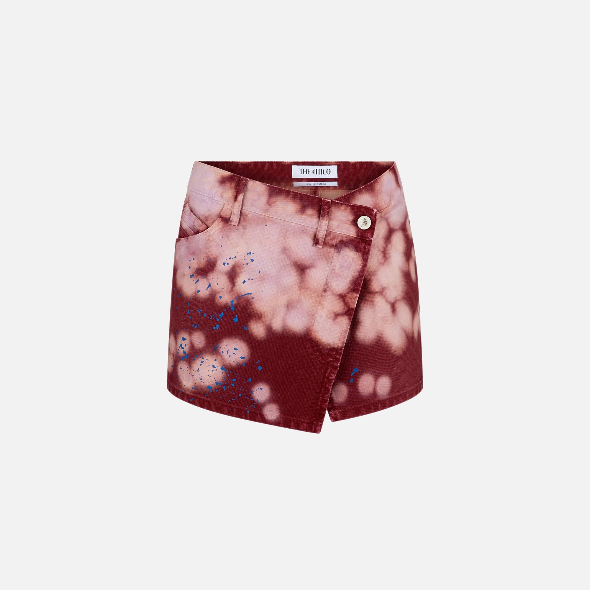The Attico Eudra Mini Skirt - Pink / Bordeaux sold by Kith