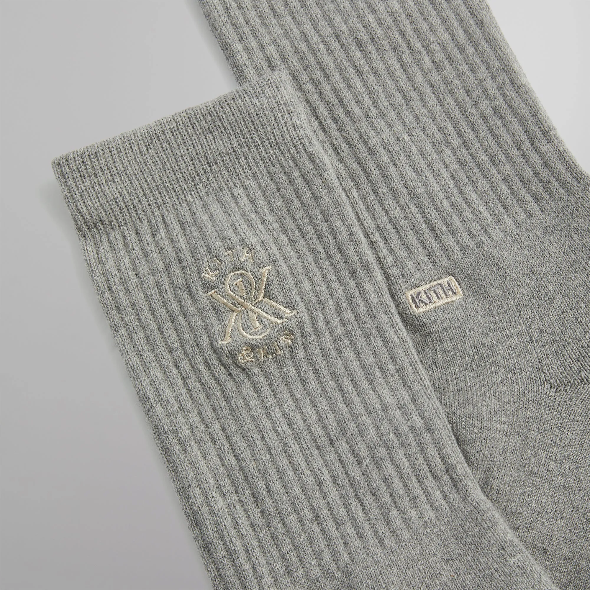 Kith Crew Cotton Socks With Kith Crest - Heather Grey sold by Kith product image thumbnail 3