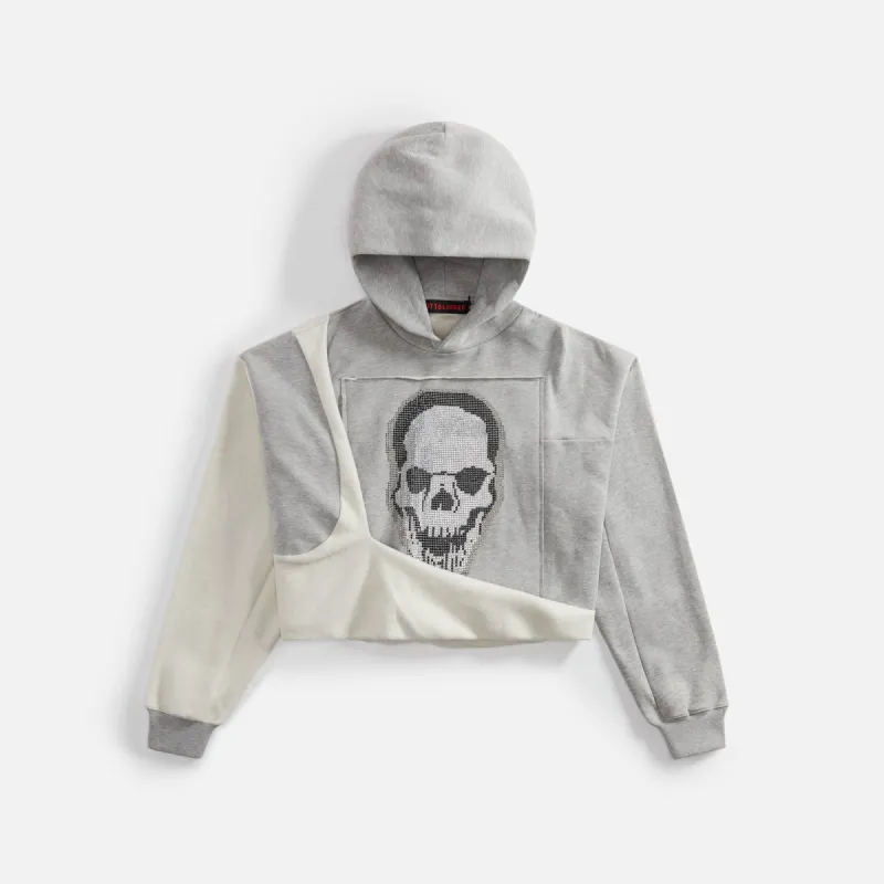 Ottolinger Otto Cropped Drape Hoodie - Heather Grey sold by Kith