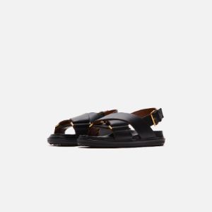 Marni FB Crisscross Sandal Smooth Calf Leather - Black sold by Kith