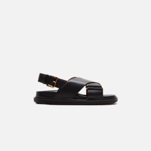 Marni FB Crisscross Sandal Smooth Calf Leather - Black sold by Kith