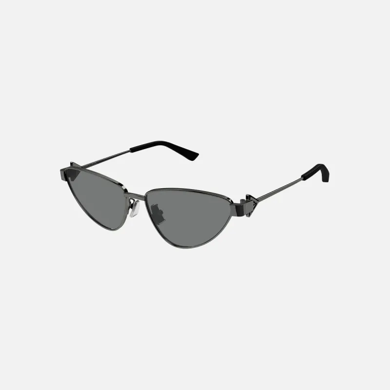Bottega Veneta Metal Cat Eye Frame - Dark Ruthenium / Grey Lens made by Bottega Veneta