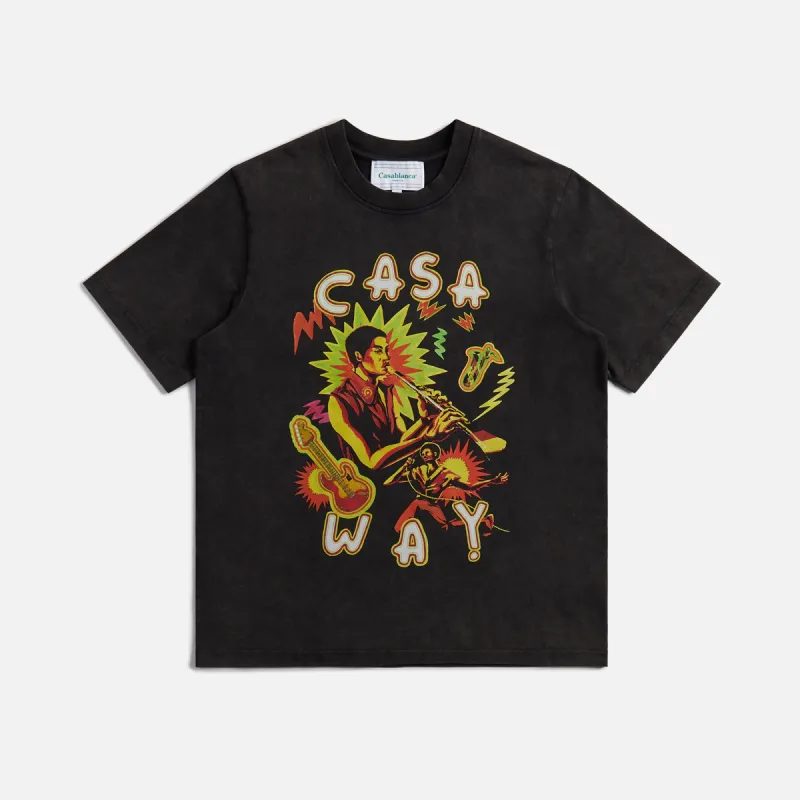 Casablanca Music For The People Screen Printed Tee - Black sold by Kith