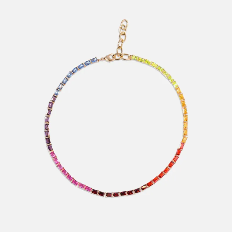 Crystal Haze Baguette Chakra Necklace - Multi sold by Kith