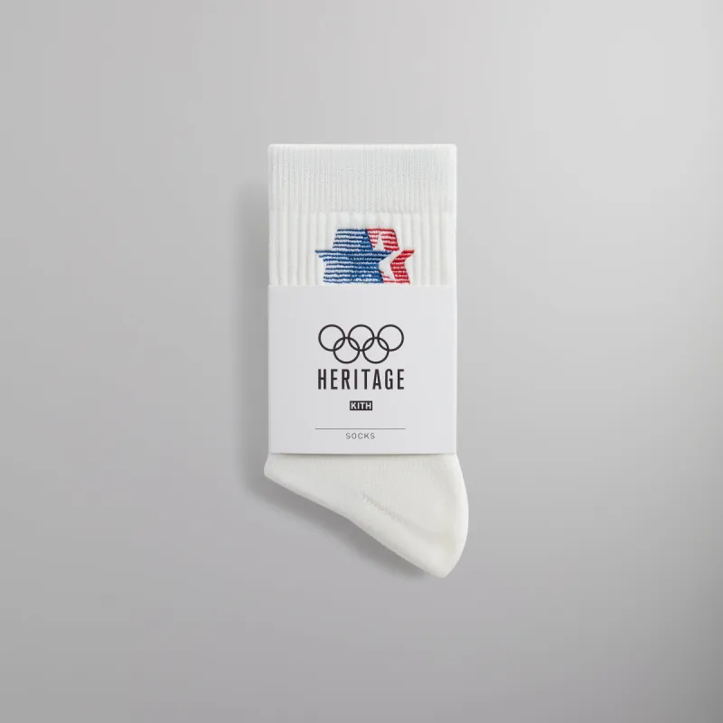 Kith for Olympics Heritage Los Angeles Mid Crew Sock - Silk sold by Kith
