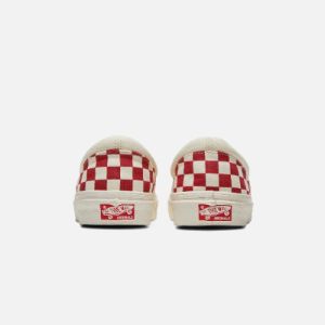 Vans Vault OG Classic Slip-On LX Checkerboard - White / Red sold by Kith