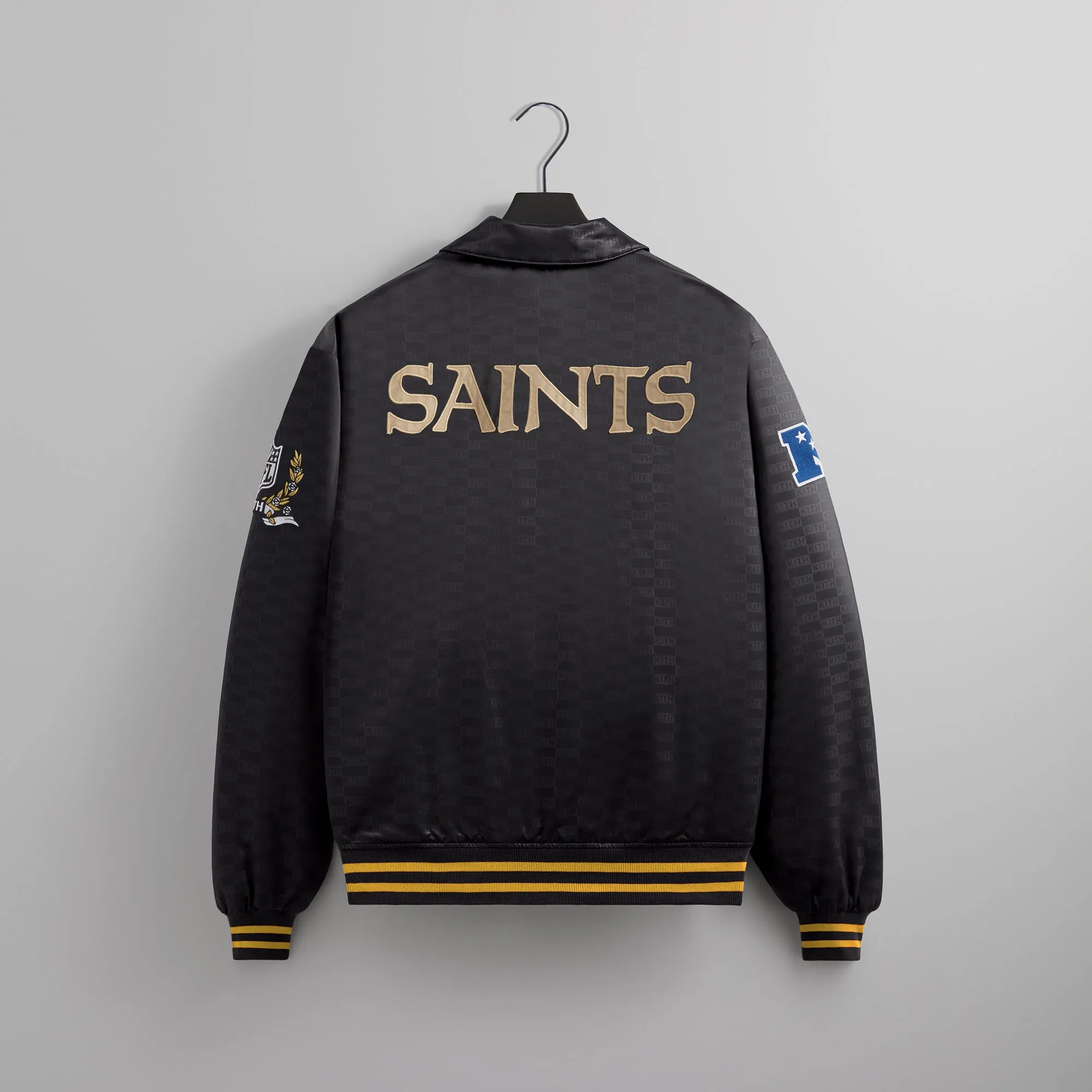 Kith for the NFL: Saints Satin Bomber Jacket - Black sold by Kith product image thumbnail 2