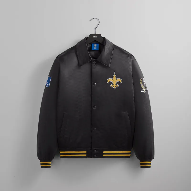 Kith for the NFL: Saints Satin Bomber Jacket - Black sold by Kith