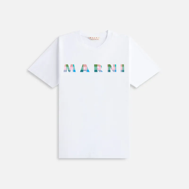 Marni Printed Pop Fields Logo Lily - White | Parallel