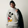 Disney | Kith for Mickey & Friends Mickey K Crewneck Sweater - Light Heather Grey sold by Kith