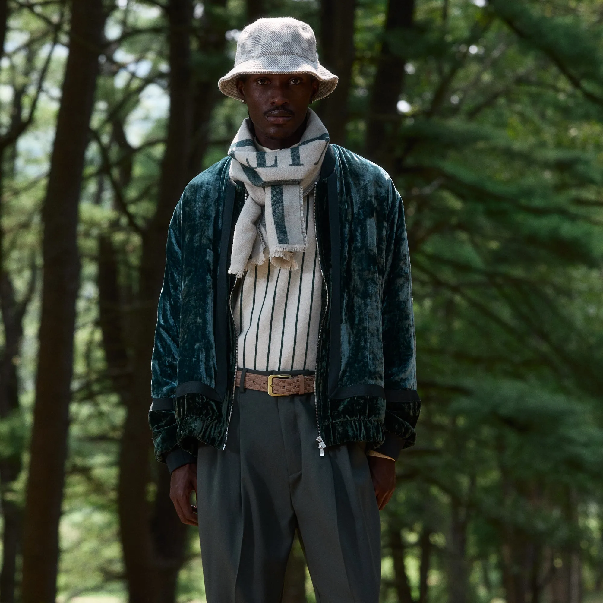 &Kin Crushed Velvet Silas Bomber Jacket - Algae sold by Kith product image thumbnail 2