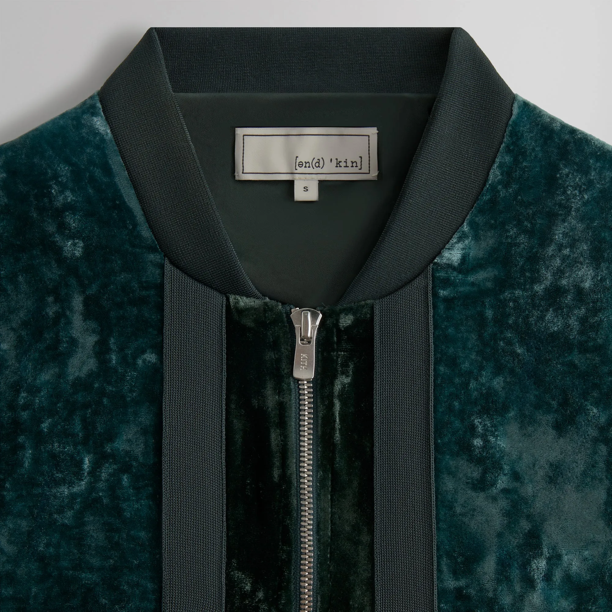 &Kin Crushed Velvet Silas Bomber Jacket - Algae sold by Kith product image thumbnail 4