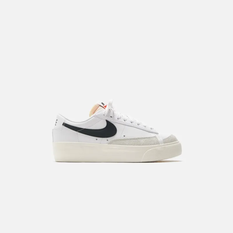 Nike WMNS Blazer Low Platform - White / Black / Sail / Team Orange sold by Kith