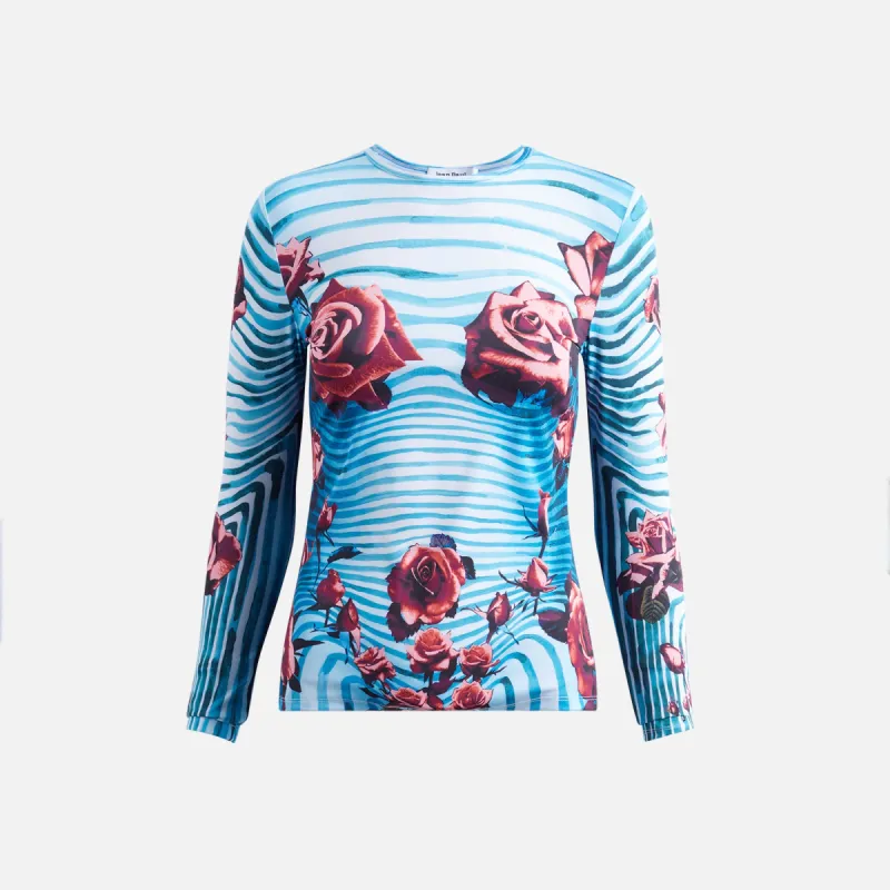 Jean Paul Gaultier Jersey Long Sleeve Printed Top - Flower Body Morphing sold by Kith