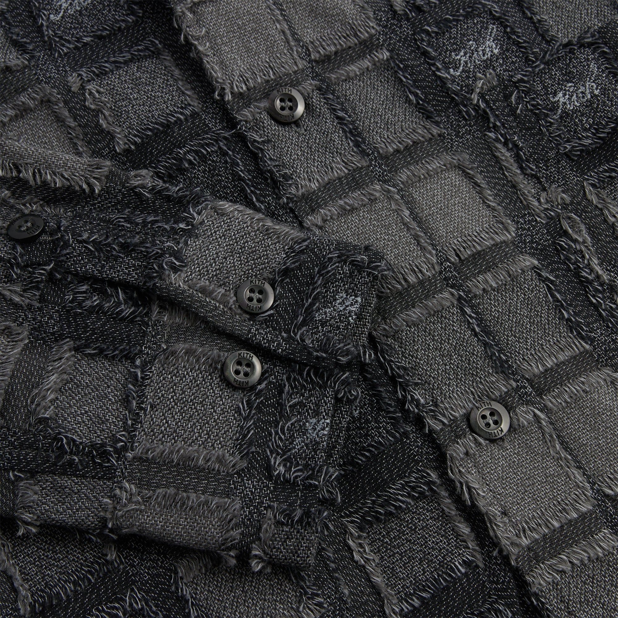 Kith Fils Coupe Check Long Sleeves Boxy Collared Overshirt - Black PH sold by Kith product image thumbnail 5