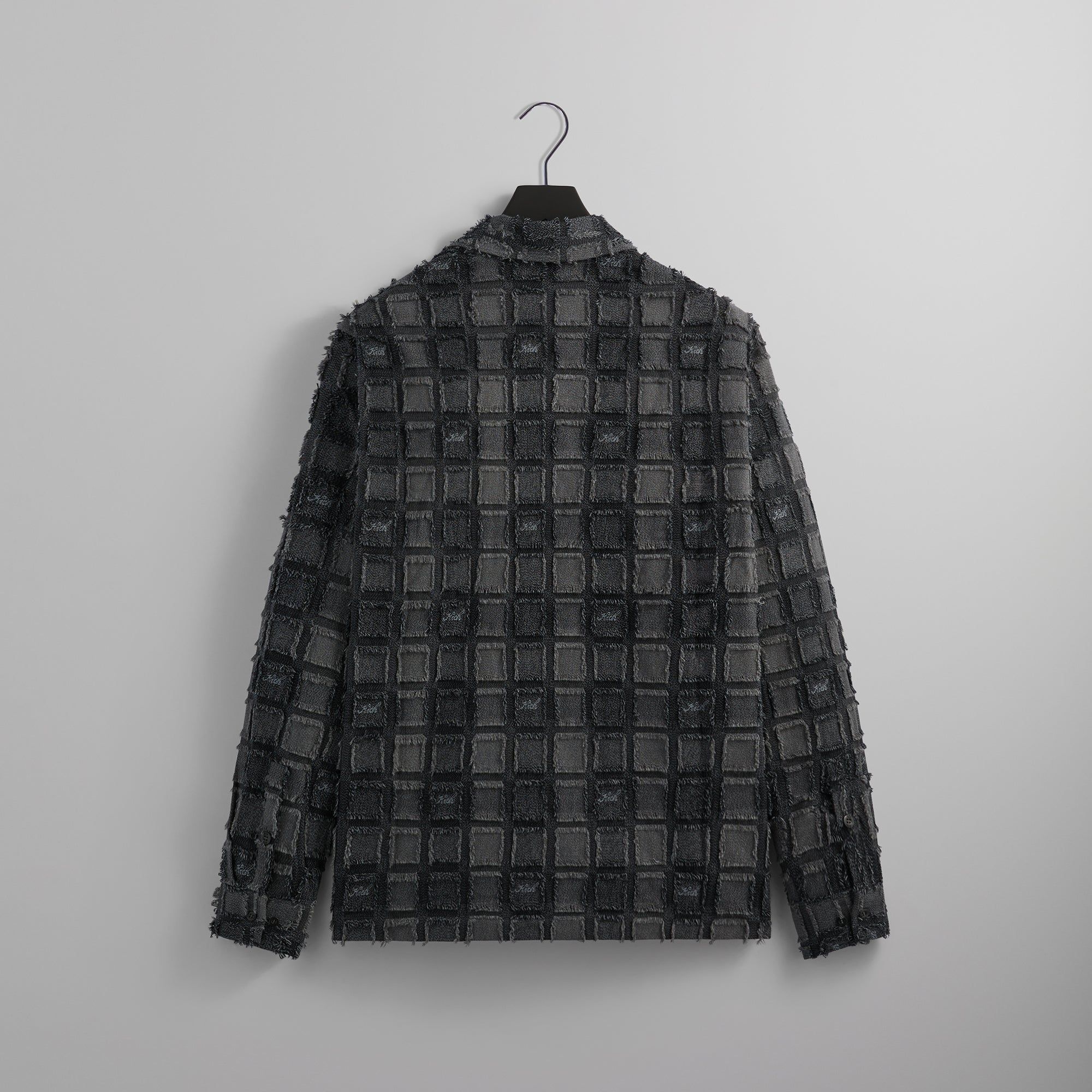 Kith Fils Coupe Check Long Sleeves Boxy Collared Overshirt - Black PH sold by Kith product image thumbnail 2