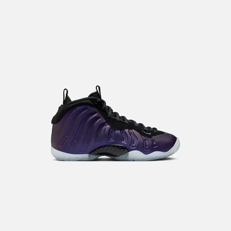 Nike GS Air Foamposite One - Black / Black / Varsity Purple sold by Kith