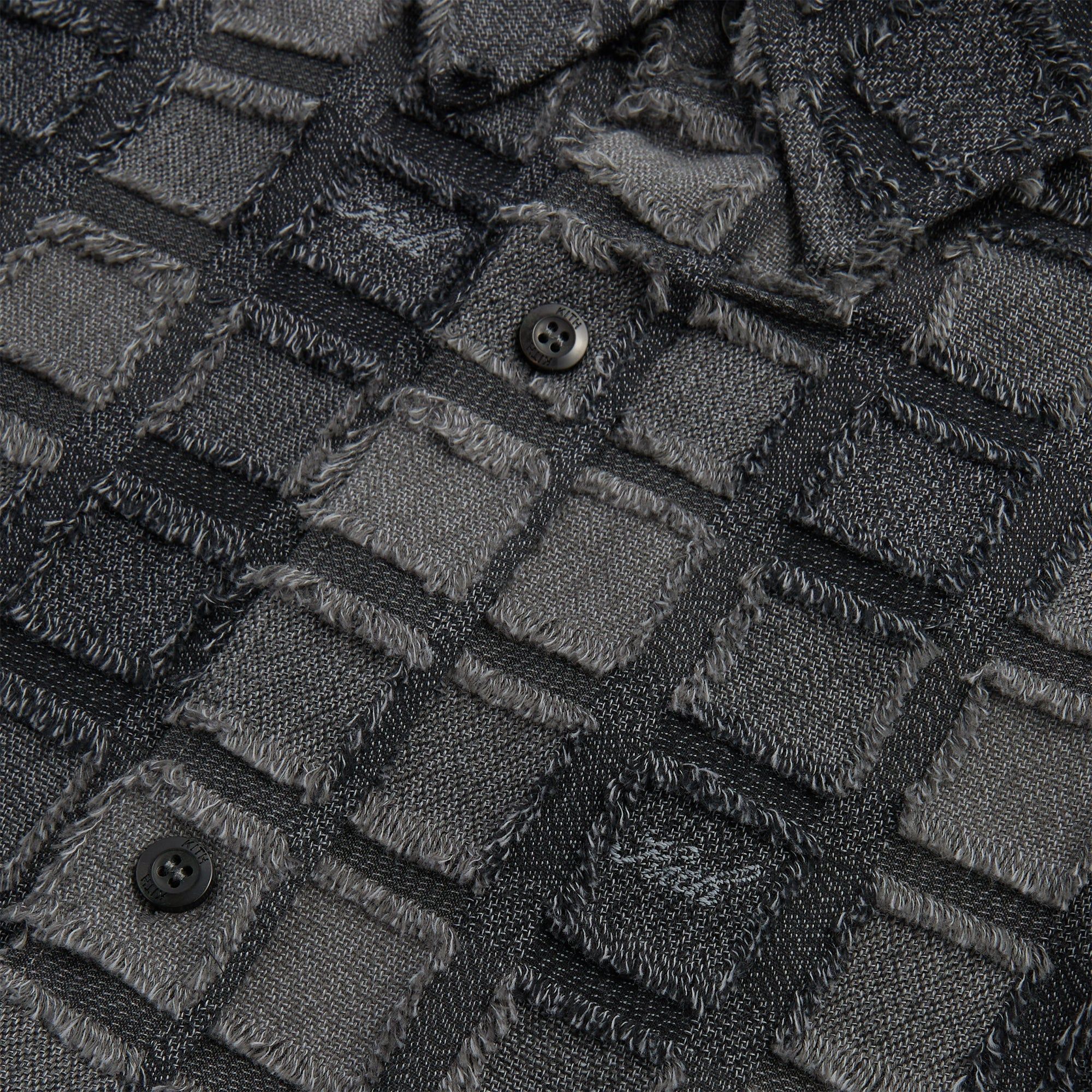 Kith Fils Coupe Check Long Sleeves Boxy Collared Overshirt - Black PH sold by Kith product image thumbnail 4