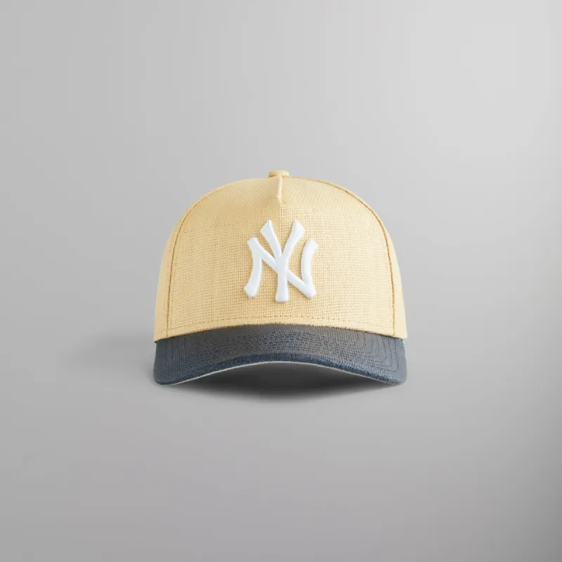 Kith & New Era for the New York Yankees Raffia 9FORTY A-Frame Snapback - Sandrift sold by Kith