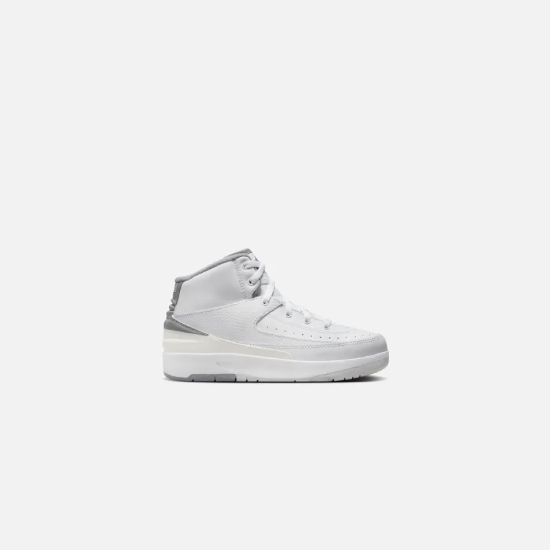 Nike PS Air Jordan 2 Retro - White / Cement Grey / Sail / Black sold by Kith