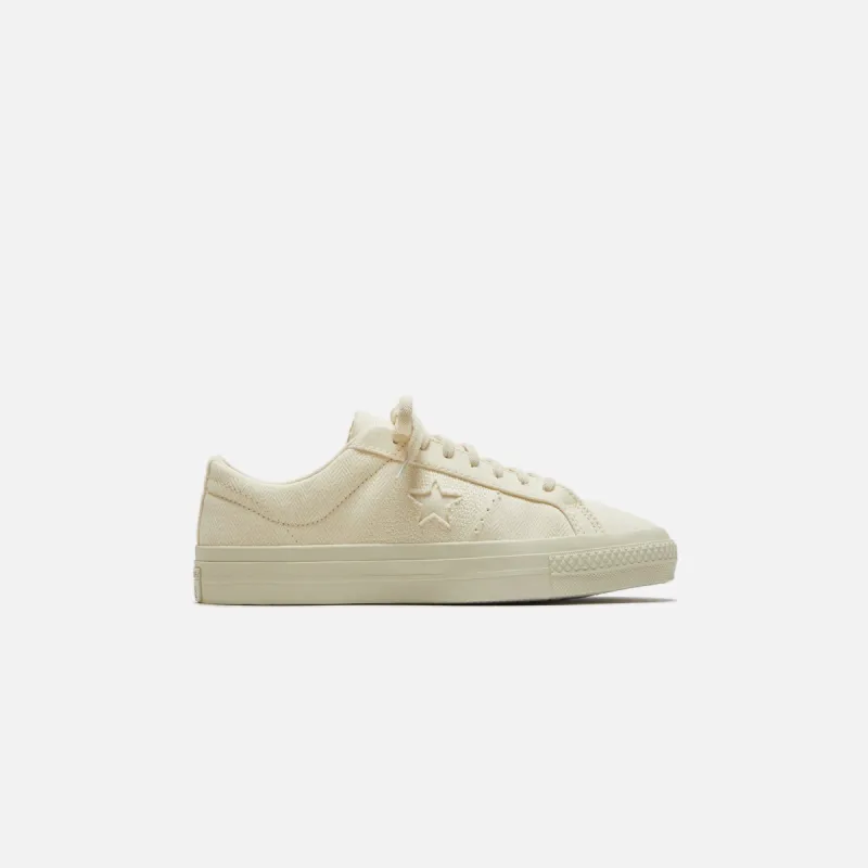 Converse One Star Pro - Mums Potato Salad / Egret / Oat Milk sold by Kith