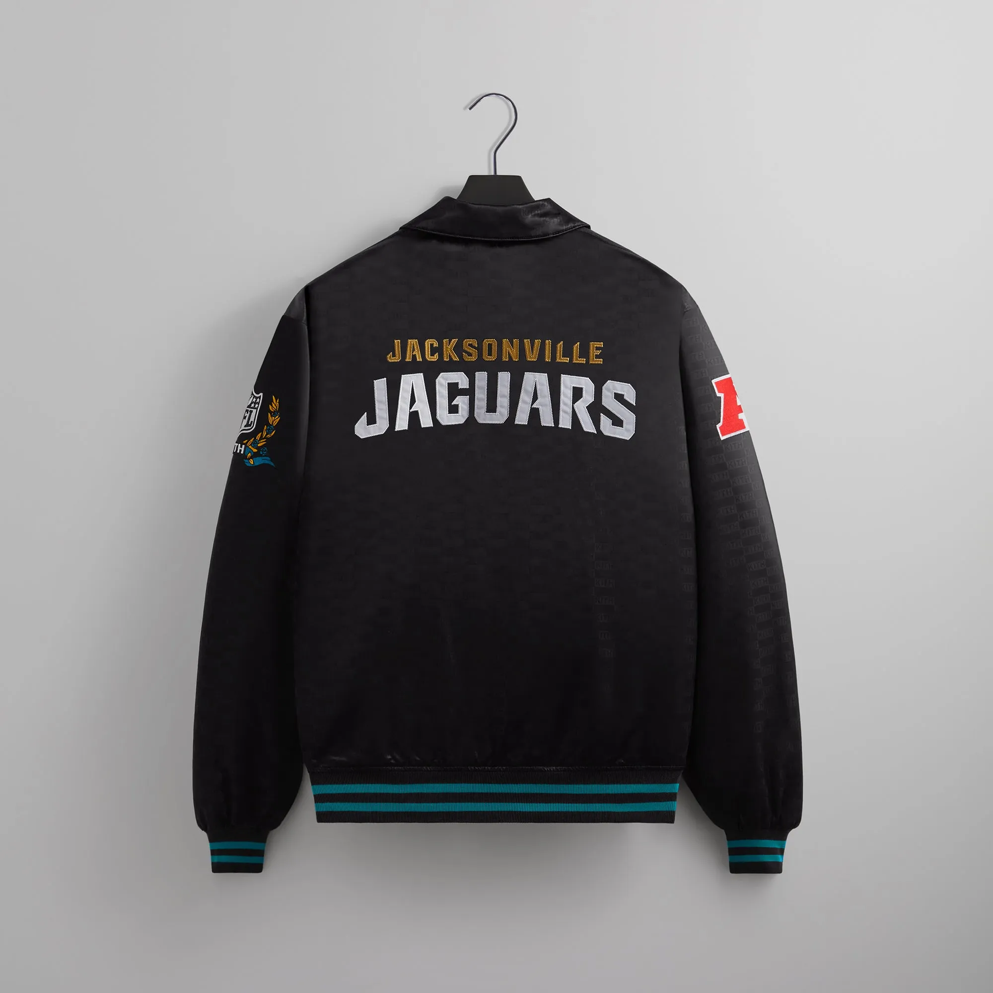 Kith for the NFL: Jaguars Satin Bomber Jacket - Black sold by Kith product image thumbnail 2