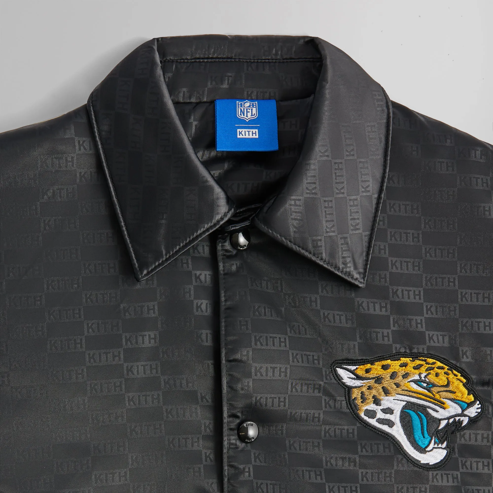 Kith for the NFL: Jaguars Satin Bomber Jacket - Black sold by Kith product image thumbnail 3