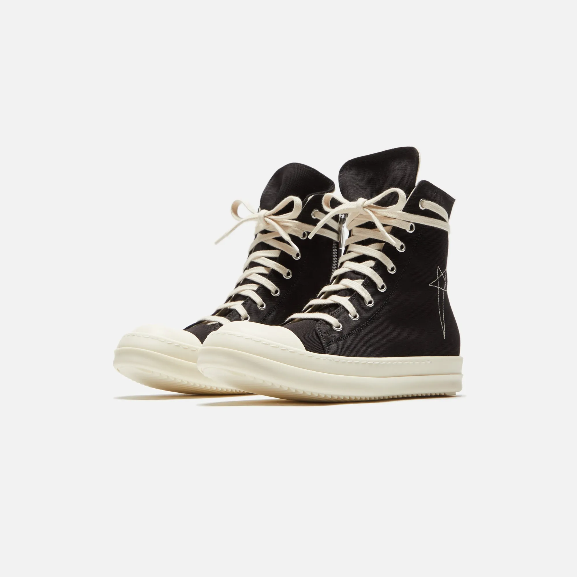 Rick Owens DRKSHDW Pentastitch Sneaker - Black / Milk / Milk Cotton Barre sold by Kith product image thumbnail 2