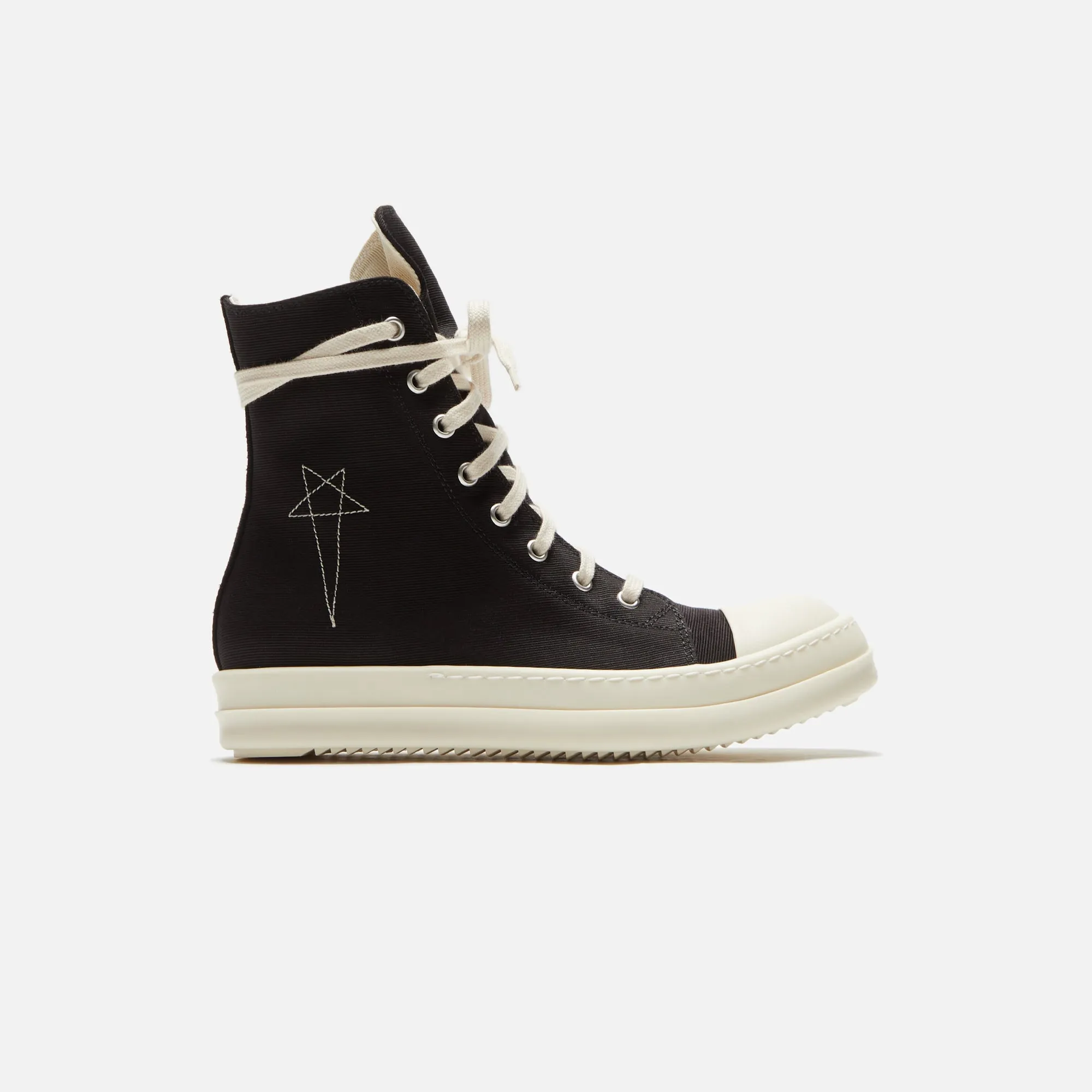 Rick Owens DRKSHDW Pentastitch Sneaker - Black / Milk / Milk Cotton Barre sold by Kith