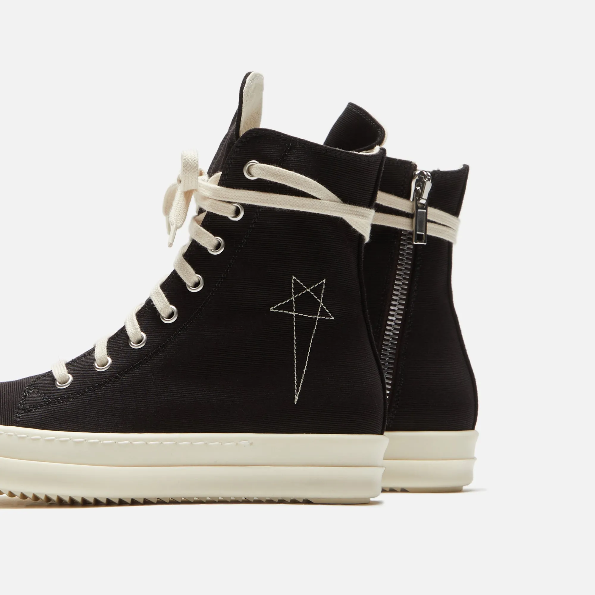 Rick Owens DRKSHDW Pentastitch Sneaker - Black / Milk / Milk Cotton Barre sold by Kith product image thumbnail 3