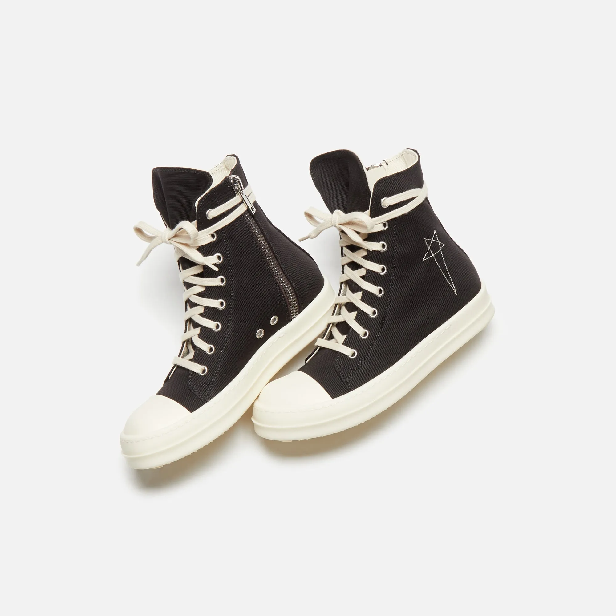 Rick Owens DRKSHDW Pentastitch Sneaker - Black / Milk / Milk Cotton Barre sold by Kith product image thumbnail 5