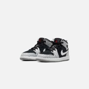 Nike Air Jordan 1 Mid SE - Black / University Red / White / Light Smoke sold by Kith