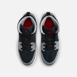 Nike Air Jordan 1 Mid SE - Black / University Red / White / Light Smoke sold by Kith