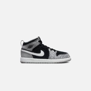 Nike Air Jordan 1 Mid SE - Black / University Red / White / Light Smoke sold by Kith
