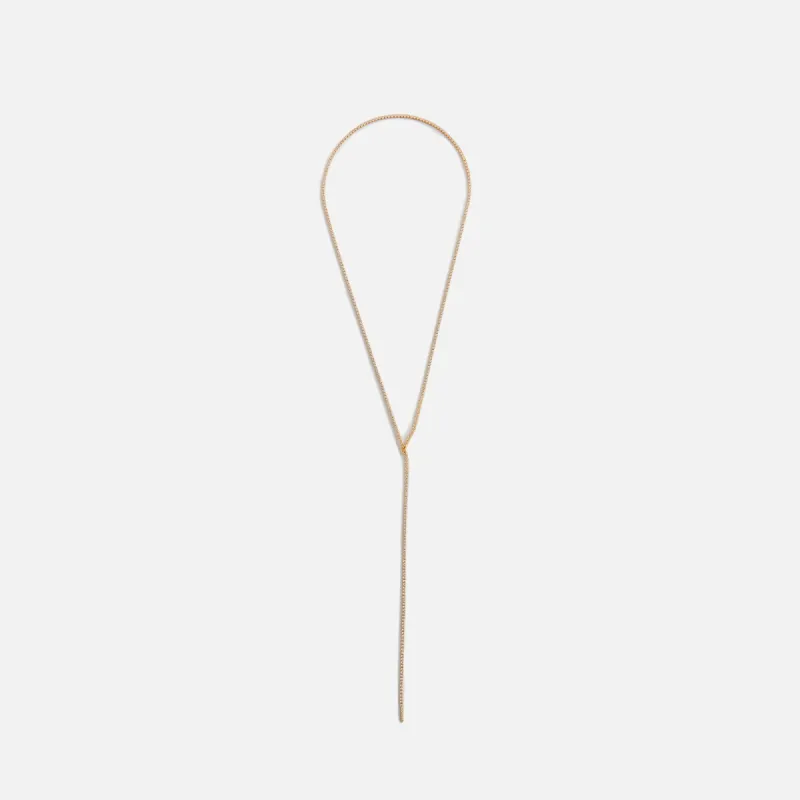 Crystal Haze Long Lariat Mini Serena Necklace - Gold sold by Kith