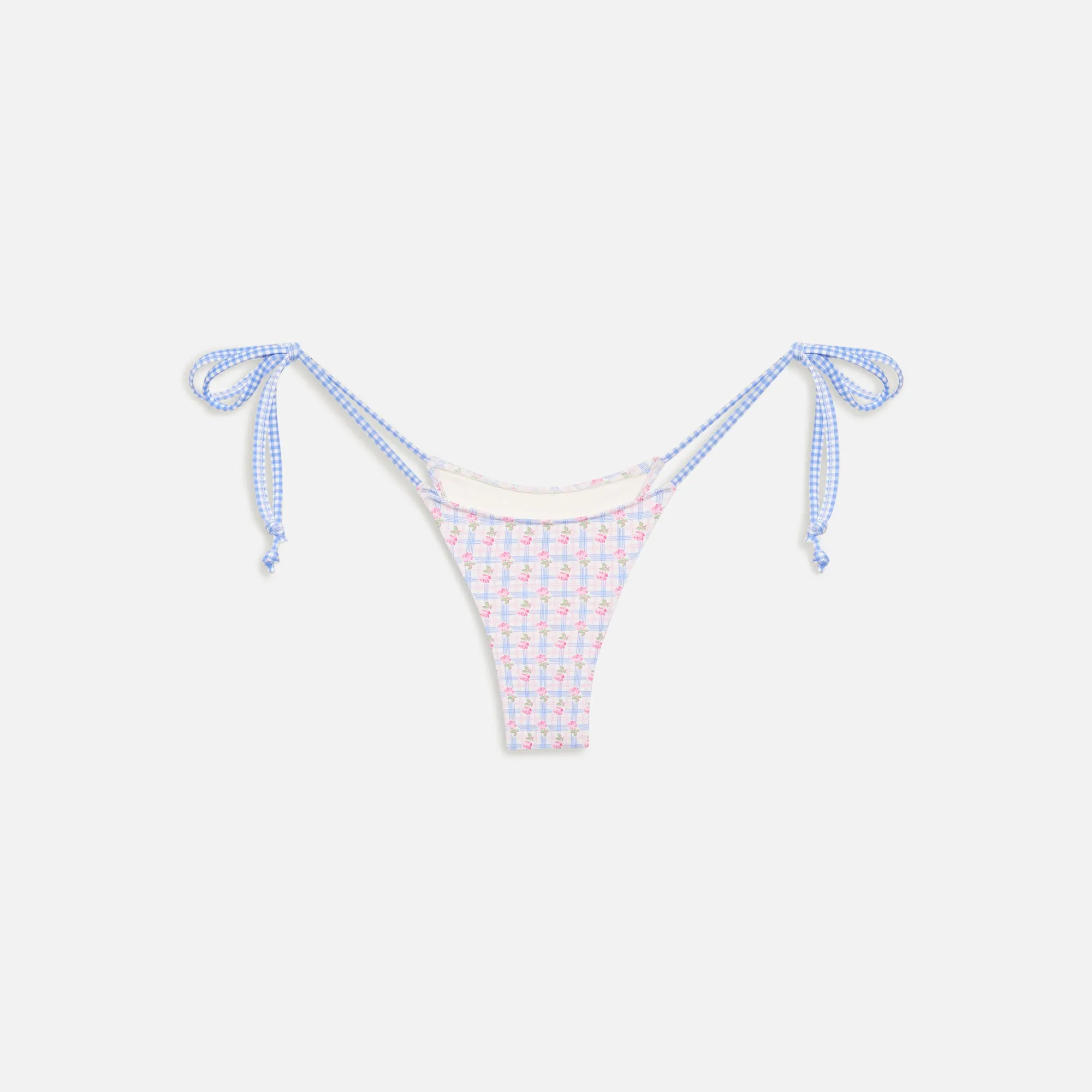 Frankies Bikinis Divine Plaid Skimpy Bikini Bottom - Rose Picnic sold by Kith