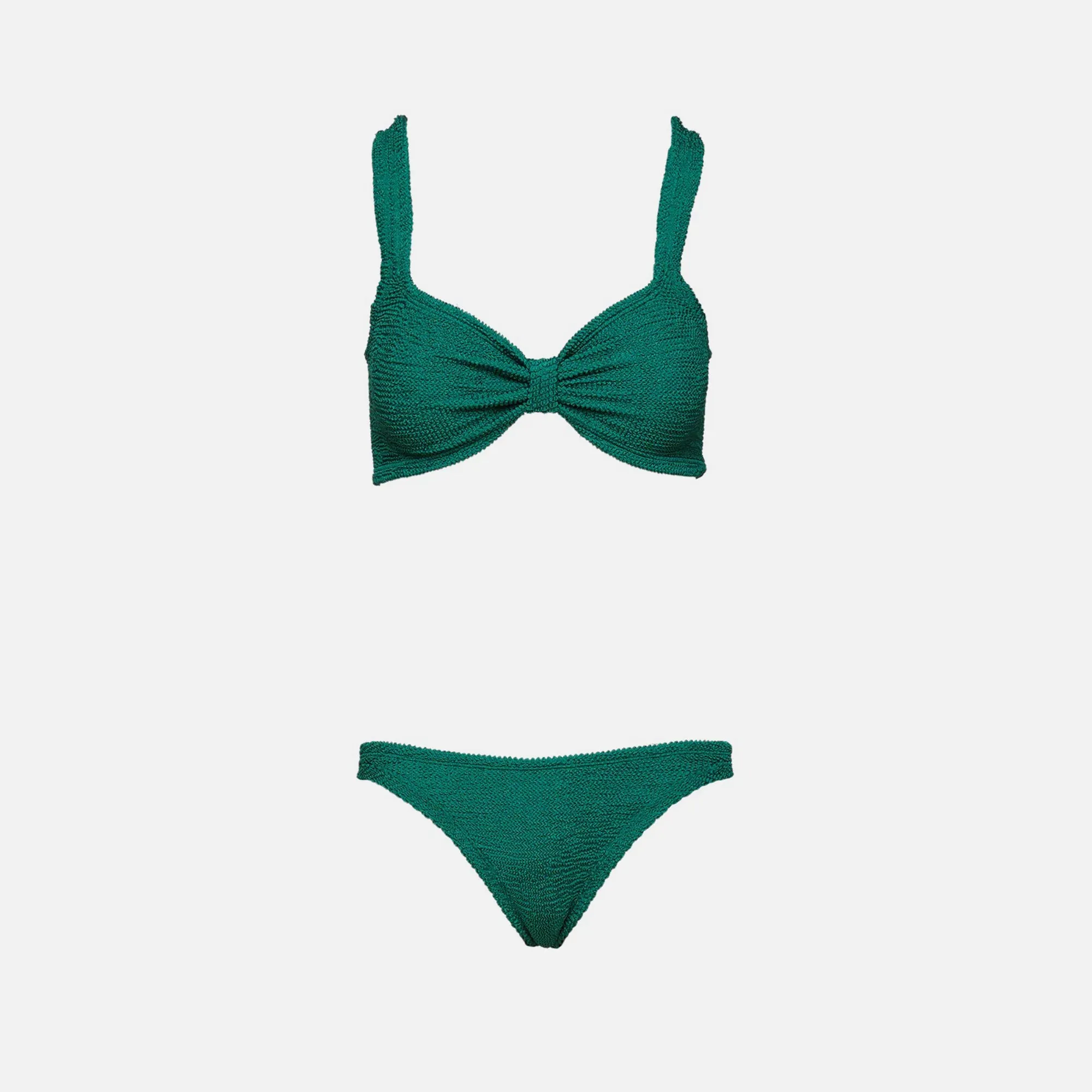 Hunza G Jean Bikini - Metallic Forest Green sold by Kith