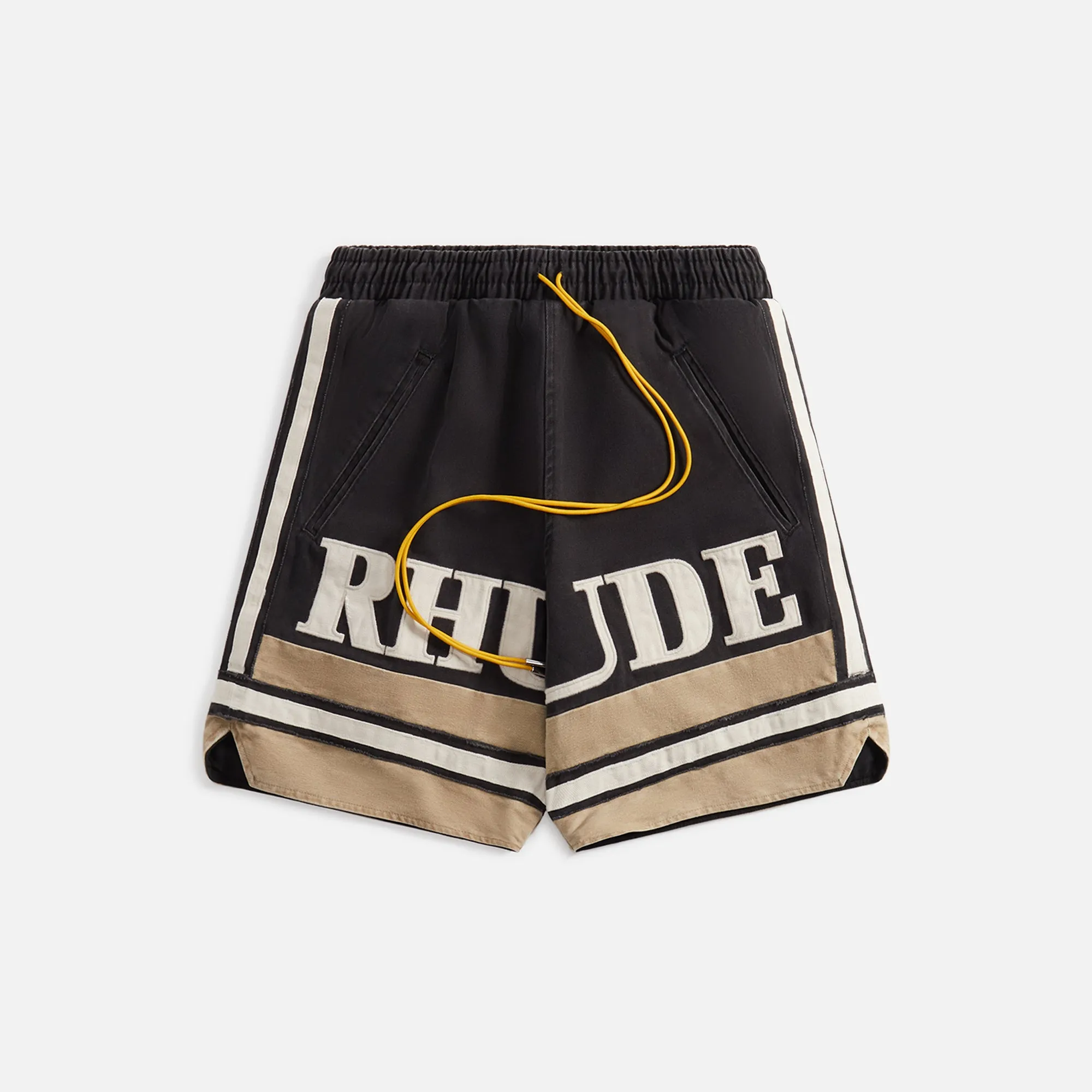 Rhude Embroidered Logo Short - Black / Khaki sold by Kith