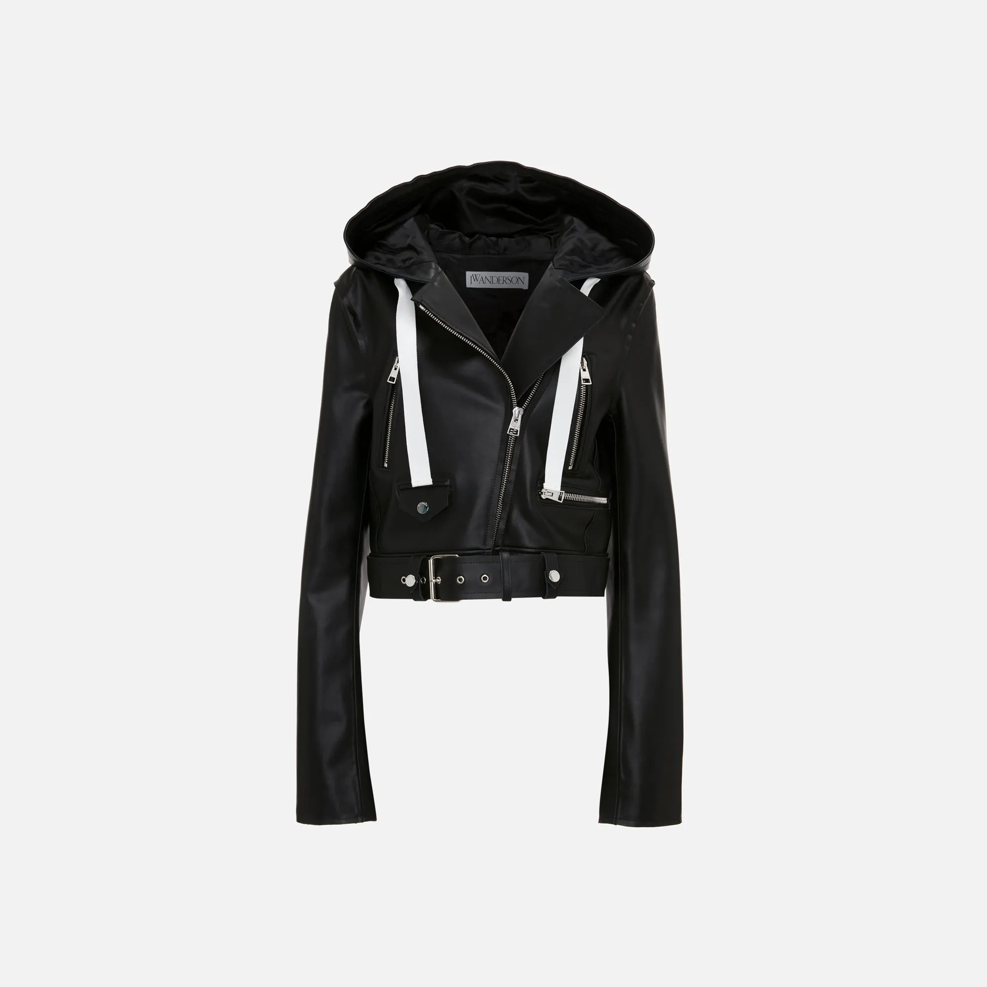 JW Anderson Hooded Biker Jacket - Black sold by Kith