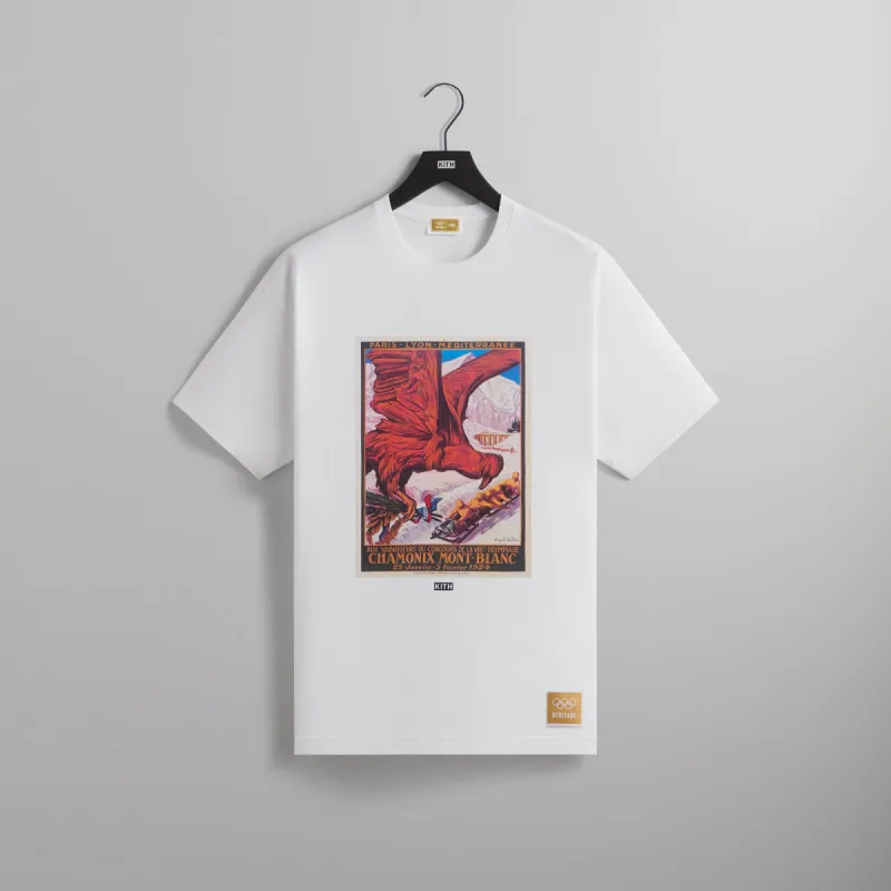 Kith for Olympics Heritage Chamonix 1924 Vintage Tee - White sold by Kith