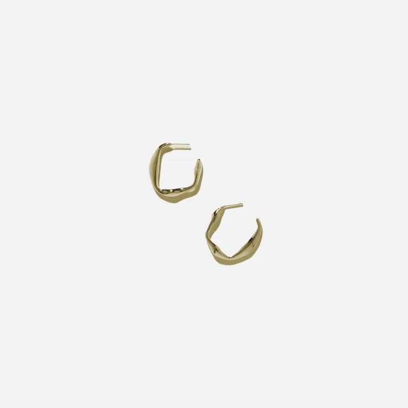Faris Small Onda Hoops - Gold sold by Kith