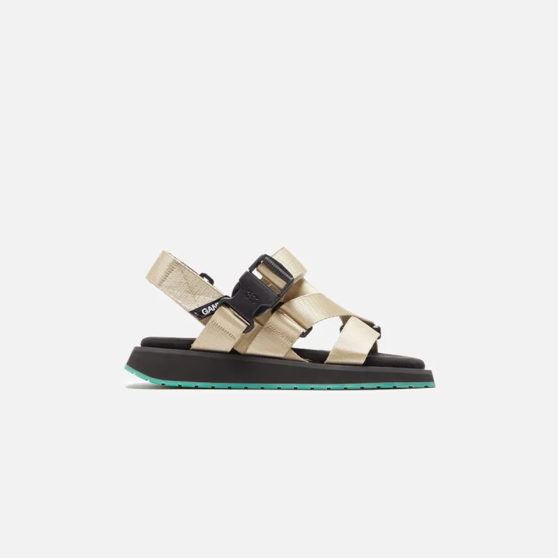Ganni Performance Webbing Sandal - Oyster Gray sold by Kith