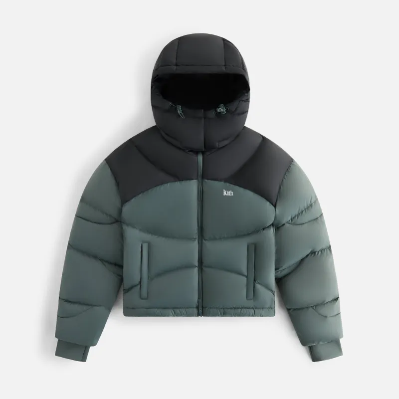 Kith Women Corey Hooded Nylon Puffer - Black | Parallel