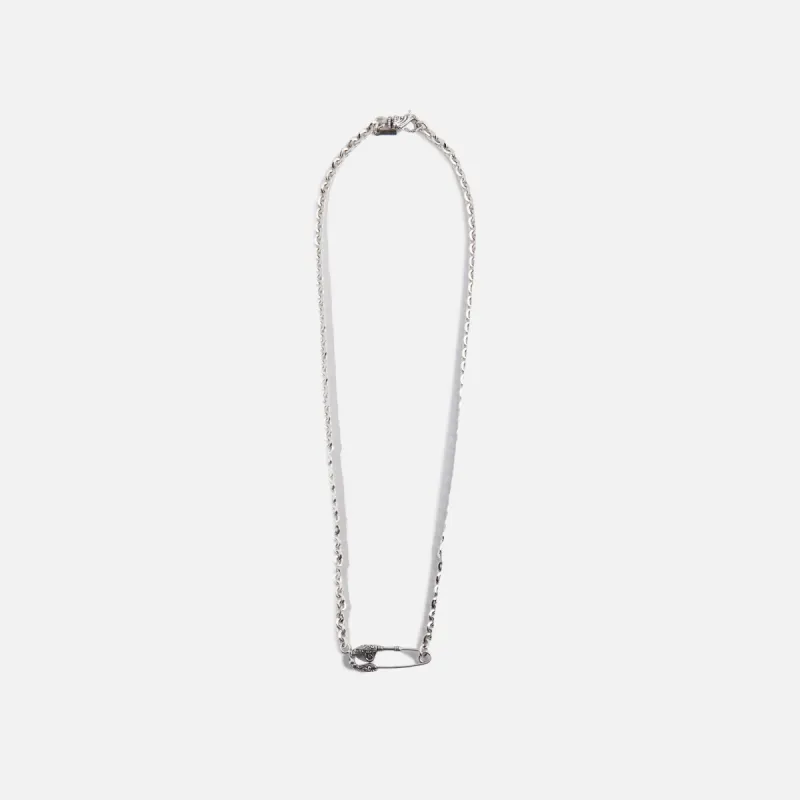 Emanuele Bicocchi Arabesque Safety Pin Necklace Large - Silver sold by Kith