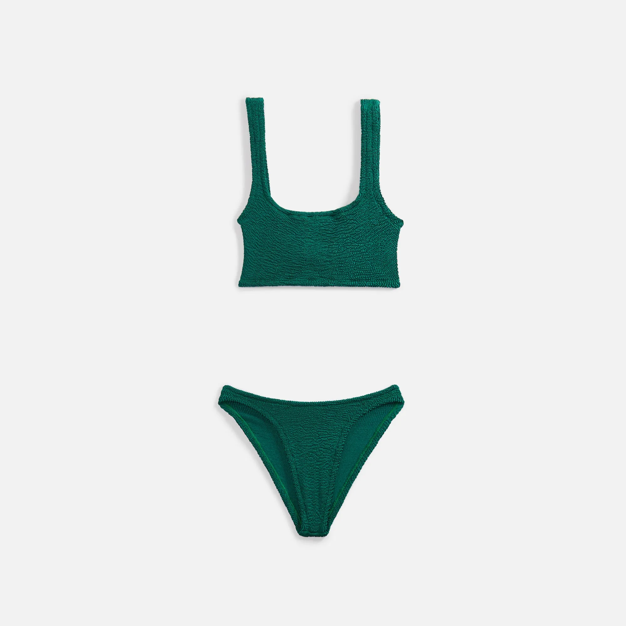 Hunza G Xandra Bikini - Metallic Forest Green sold by Kith