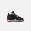 Jordan GS Air Jordan 4 Retro - Black / Fire Red / Cement Grey / Summit White sold by Kith