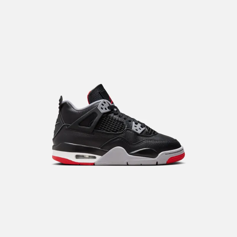 Jordan GS Air Jordan 4 Retro - Black / Fire Red / Cement Grey / Summit White sold by Kith
