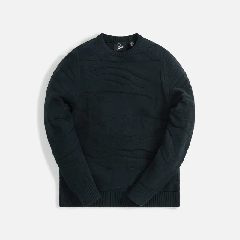 by Parra Landscape Knitted Pullover - Navy Blue sold by Kith