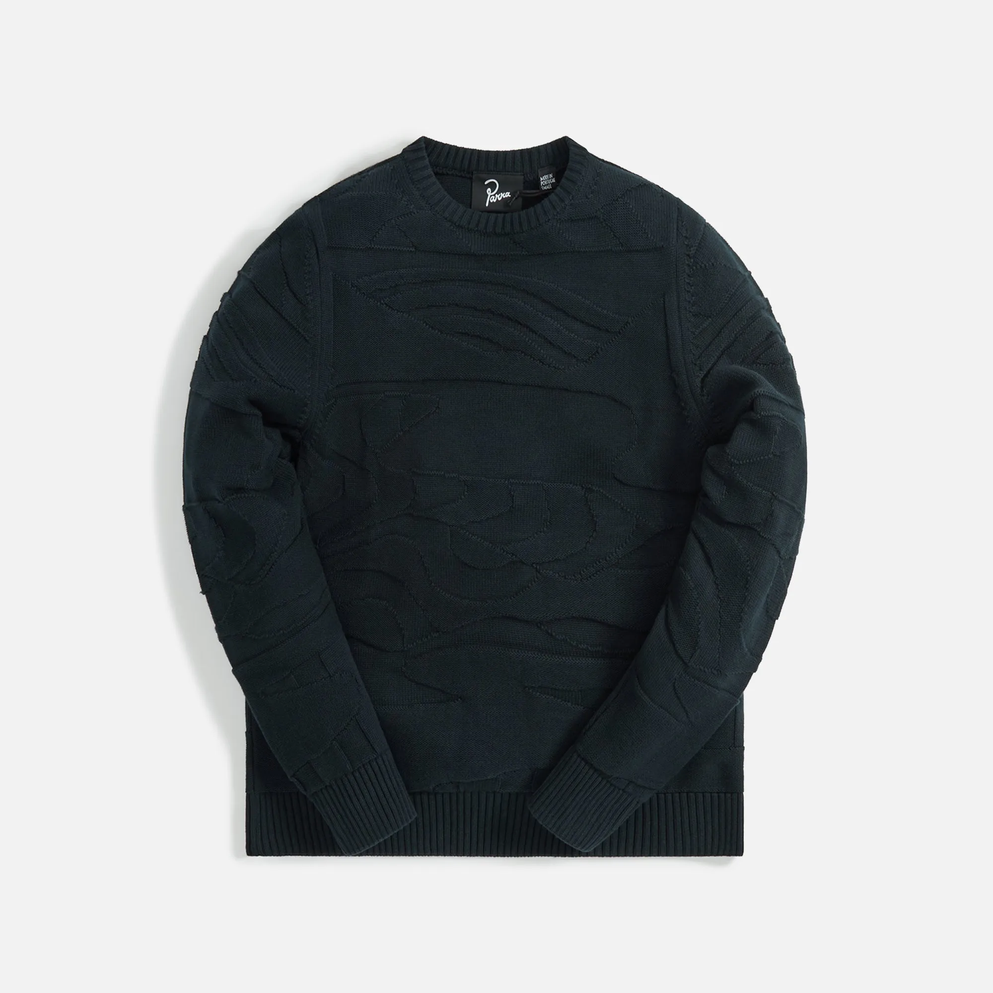 by Parra Landscape Knitted Pullover - Navy Blue sold by Kith
